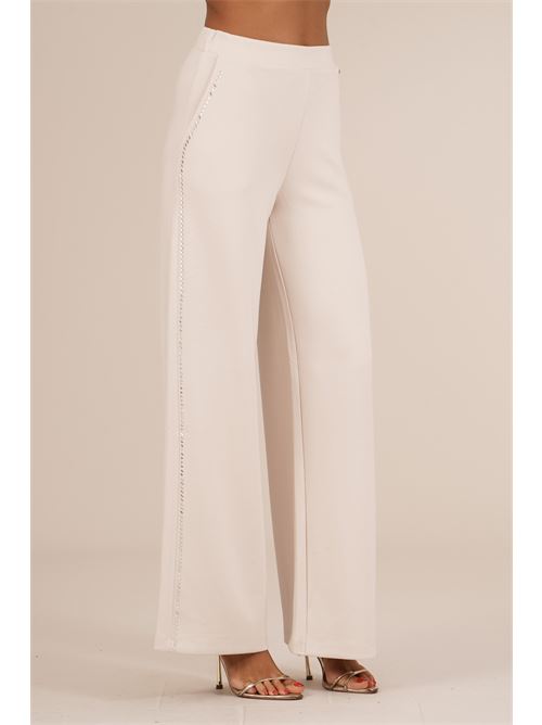 Pantalone in viscosa con strass Luckylu Milano | PA25SCCHALK